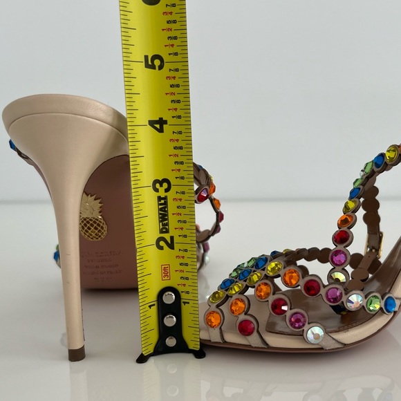 AQUAZZURA RAINBOW TEQUILA CRYSTAL SANDALS SIZE IT 37.5 / US 37.5 - Picture 16 of 17